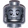 LEGO Flat Silver Tin Man Minifigure Head (Recessed Solid Stud) (3626 / 49370)