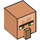 LEGO Flesh Square Head with Nose with Villager Face with Dark Brown Unibrow (23766 / 26845)