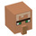 LEGO Flesh Square Head with Nose with Villager Face with Dark Brown Unibrow (23766 / 26845)