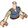 LEGO Flynn Rider Torso, met Sand Blauw Striped Vest en Tan Sleeves Patroon (11408 / 92456)