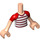 LEGO Friends Torso Male with Red and White Striped Shirt (11408 / 38556)