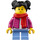LEGO Girl im Dark Pink Jacket Minifigur
