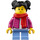 LEGO Meisje in Dark Roze Jasje Minifiguur