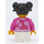 LEGO Girl in Dark Pink Patterned Shirt minifiguur
