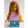 LEGO Girl in Pink Striped Shirt minifiguur