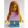 LEGO Dívka v Růžová Striped Košile Minifigurka