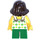 LEGO Meisje in Wit Shirt met Plant Patroon Minifiguur