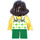 LEGO Girl in Wit Shirt met Plant Patroon minifiguur