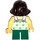 LEGO Meisje in Wit Shirt met Plant Patroon Minifiguur