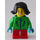 LEGO Meisje met Fel groen Jasje en Donker turquoise Handen Minifiguur