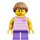LEGO Girl avec Bright Pink Striped Shirt Figurine
