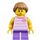 LEGO Flicka med Bright Rosa Striped Skjorta Minifigur