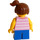 LEGO Girl with Bright Pink Striped Shirt Minifigure