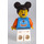 LEGO Girl met Dark Azur Torso met Oranje Armen en &#039;NB&#039; minifiguur