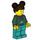 LEGO Mädchen mit Dunkelgrün Jacke, Minifigur