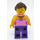 LEGO Girl mit Dark Pink Striped Shirt Minifigur