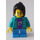 LEGO Dívka s Tmavě tyrkysová Zipper Bunda s Dark Fialová Košile Minifigurka