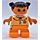 LEGO Girl with Orange Checkered Blouse Duplo Figure