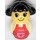 LEGO Girl avec rouge Base avec rouge Cœur dans pocket, blanc Haut avec rouge Overalls Primo Figure
