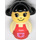 LEGO Girl with Red Base with red heart in pocket, White top with Red Overalls Primo Figure