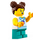 LEGO Girl with Striped Sweater with Turquoise Legs Minifigure