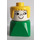 LEGO Girl with Yellow Hair Smiley face with freckle on nose on Green Base Duplo Figure