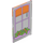 LEGO Scheibe für Fenster 1 x 4 x 6 mit Blumen und blind (6202 / 101277)