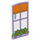 LEGO Glass for Window 1 x 4 x 6 with Flowers and blind (6202 / 101277)
