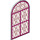 LEGO Glass for Window 1 x 6 x 7 with Curved top with Pink Lattice (65066 / 67607)