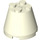 LEGO Glow in the Dark Solid White Cone 3 x 3 x 2 with Axle Hole (6233 / 45176)