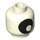 LEGO Glow in the Dark Solid White Minifigure Head with black eye and white pupil (Recessed Solid Stud) (16430 / 19183)