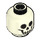 LEGO Glow in the Dark Solid White Smiling Skeleton Head (Recessed Solid Stud) (10717 / 103937)