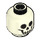 LEGO Glow in the Dark Solid White Smiling Skeleton Head (Safety Stud) (10717 / 10879)