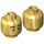 LEGO Gold Rubeus Hagrid Minifigure Head (Recessed Solid Stud) (3626 / 80240)