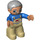 LEGO Grandfather met Zandbruin of Wit Bib Duplo-figuur