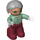 LEGO Grandmother with Sand Green Top Duplo Figure and Light Gray Hair and Flesh Hands