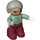 LEGO Grandmother mit Sand Green oben Duplo Abbildung und hellgraues Haar und fleischige Hände