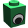 LEGO Grün Backstein 1 x 1 mit Eye ohne Punkt auf der Pupille (82357 / 82840)