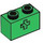 LEGO Green Brick 1 x 2 with Axle Hole (&#039;+&#039; Opening and Bottom Tube) (31493 / 32064)