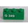 LEGO Green Brick 1 x 3 with &#039;G 349&#039; (Left) Sticker (3622)