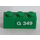 LEGO Green Brick 1 x 3 with &#039;G 349&#039; (Right) Sticker (3622)