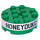 LEGO Green Brick 4 x 4 Round with Hole with Honeydukes on Pink Background Sticker (87081)