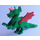 LEGO Green Dragon Complete Assembly with Red Wings