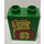 LEGO Green Duplo Brick 1 x 2 x 2 with Two Cheese Pattern without Bottom Tube (4066)