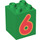 LEGO Green Duplo Brick 2 x 2 x 2 with &#039;6&#039; (13170 / 31110)