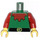 LEGO Verde Forestman Busto con Maroon Collare e Rosso Braccia (973)