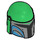 LEGO Verde Casco con Lati Fori con Mandalorian Femmina Tribe Warrior Grigio e Blu (66492 / 87610)