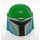 LEGO Green Helmet with Sides Holes with Mandalorian Female Tribe Warrior Gray and Blue (66492 / 87610)