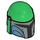 LEGO Green Helmet with Sides Holes with Mandalorian Female Tribe Warrior Gray and Blue (66492 / 87610)