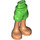 LEGO Green Hip with Rolled Up Shorts with Bare Feet with Thin Hinge